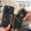 Faux Leather Phone Case for Iphone 16e 16promax 15 14 13 12 11 Crossbody Shockproof  With Ring and Stand Function Wallet Cover