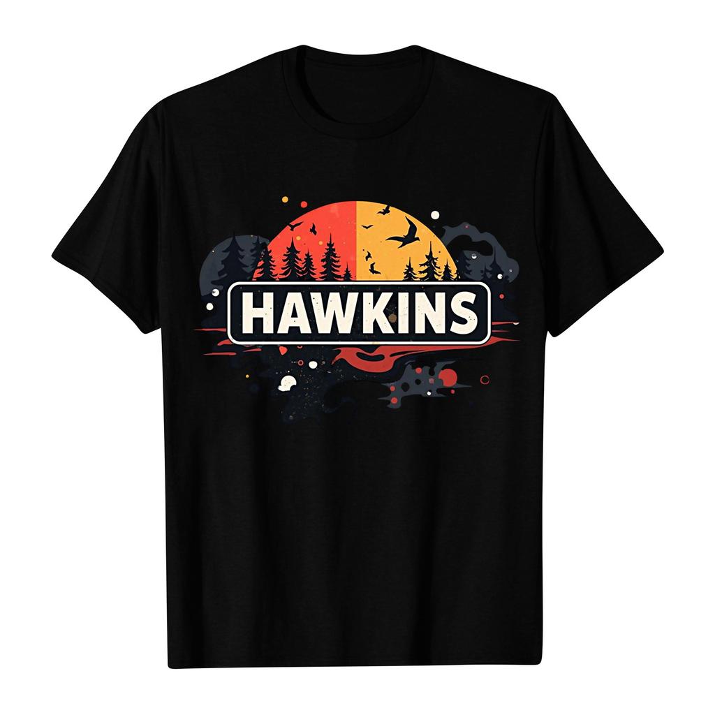 Women's And Men's Unisex Fashion Printed Round Neck Short Sleeve T-Shirt Pullover Top