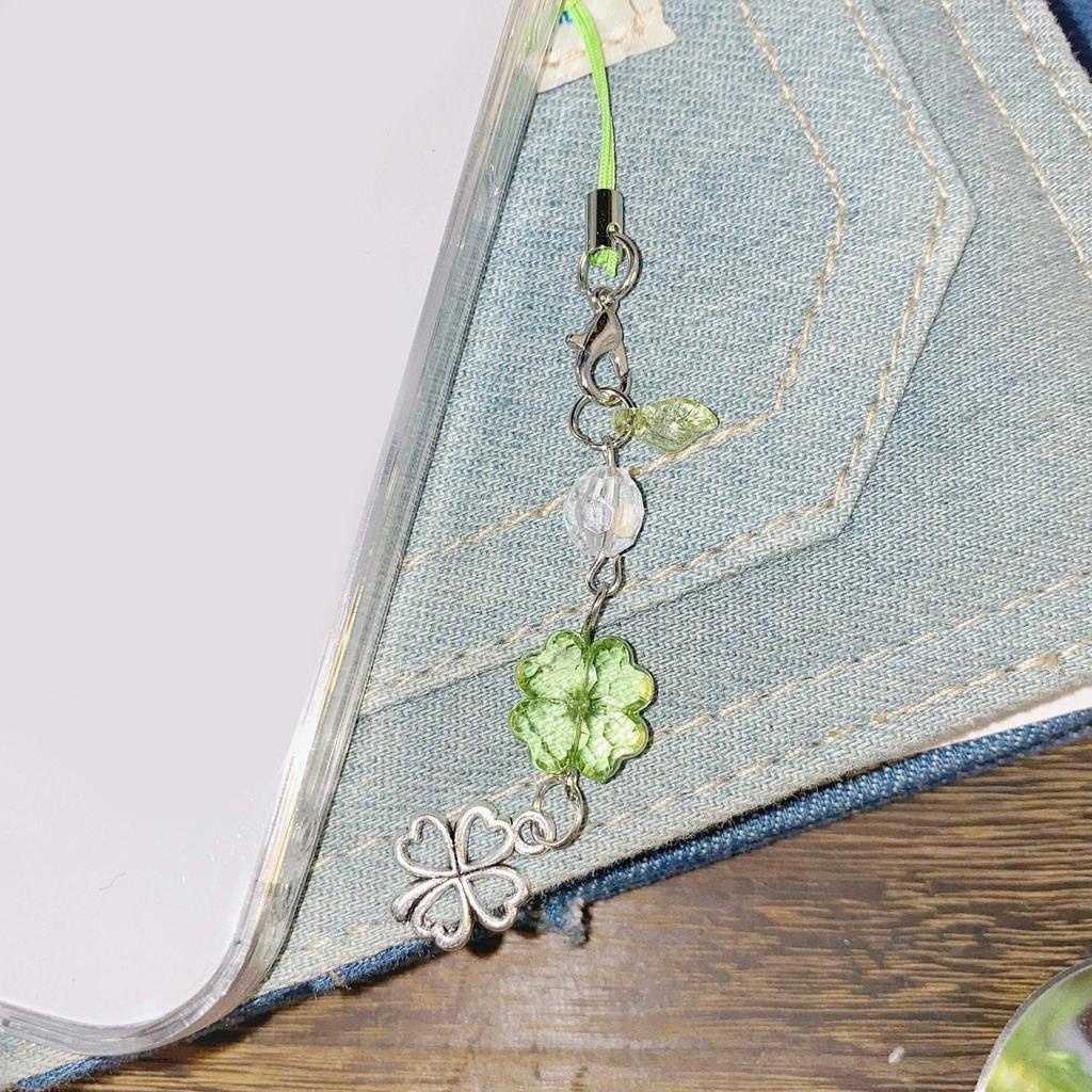 Durable Four Leaf Clover Mobile Chain Four Leaf Clover Bead Phone Embellishment Gift of Luck for Friends and Family
