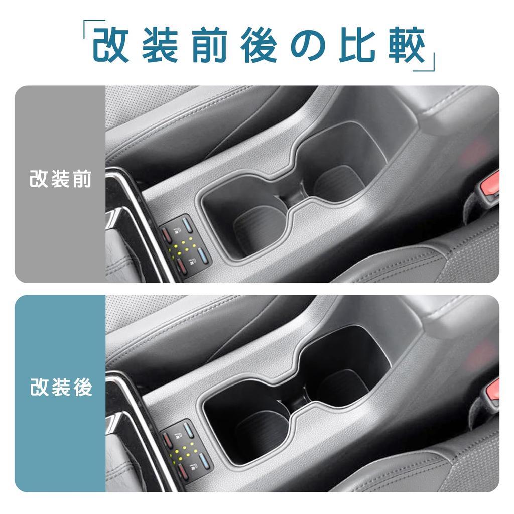 MEKOMEKO New Corolla Cross Dedicated Cup Holder Console Tray Drink Holder Storage Compartment Easy Installation Interior Part Silicone Rubber Material