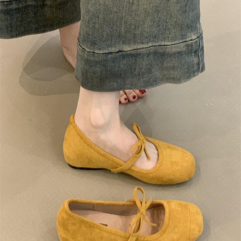 French temperament bow inner height-increasing ballet shoes 2025 summer gentle fairy style with skirt Mary Jane shoes