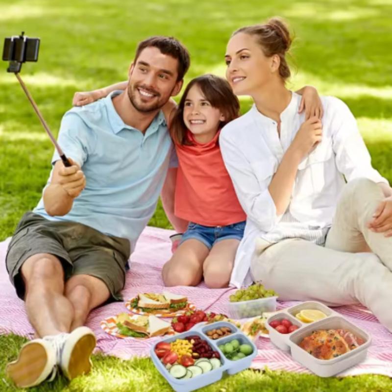 1/2pcs Wheat Straw Lunch Box Portable Bento Box With Compartment Picnic Bento Box Fruit Container Microwave Oven Dinnerware