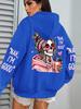 Parla Costoso Stampa Divertente Felpa con Cappuccio da Donna Pullover Larghi Multicolore Pile Autunno Abbigliamento Sportivo Casual con Tasca