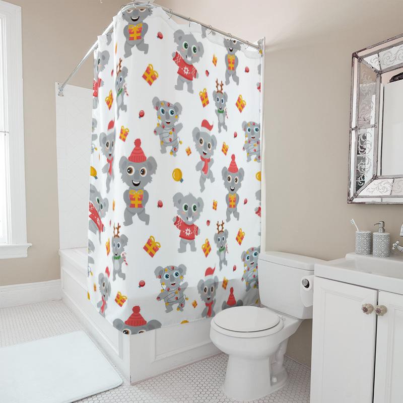 TU Cute Koala Shower Curtain Waterproof Forest Animal Bathroom Decor Set Modern Farmhouse Nature Wildlife Pattern Backdrop