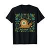 Snail T Shirt Folk Pattern Botany Art Cottagecore Vintage Washed Top For Everyday Wear Slightly Graphic Homme Comfortable
