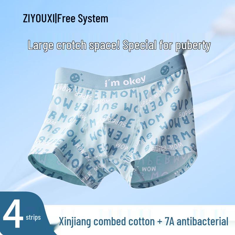 

Teen Boys Pure Cotton Printed Boxer Briefs 4-Pack 2XL