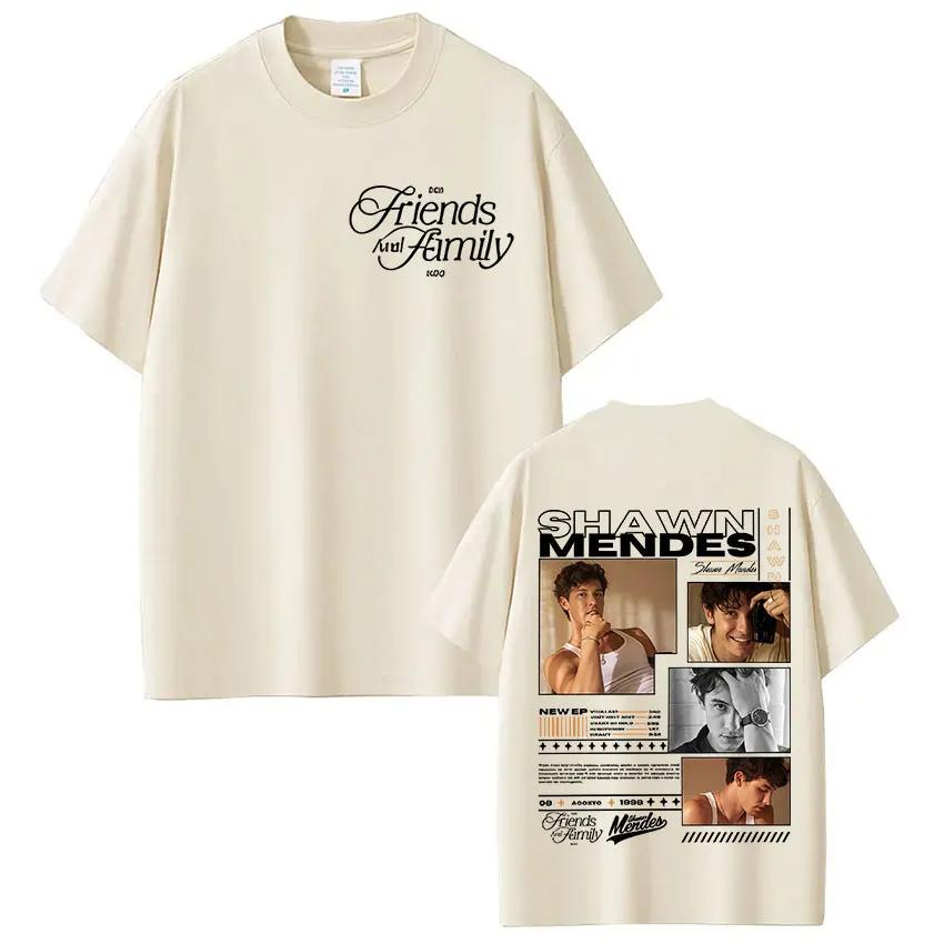 Rapper Singer Shawn Mendes On The Road Again Tour 2025 Album Merch T Shirt Men Fashion Oversized Short Sleeve T-shirt Streetwear