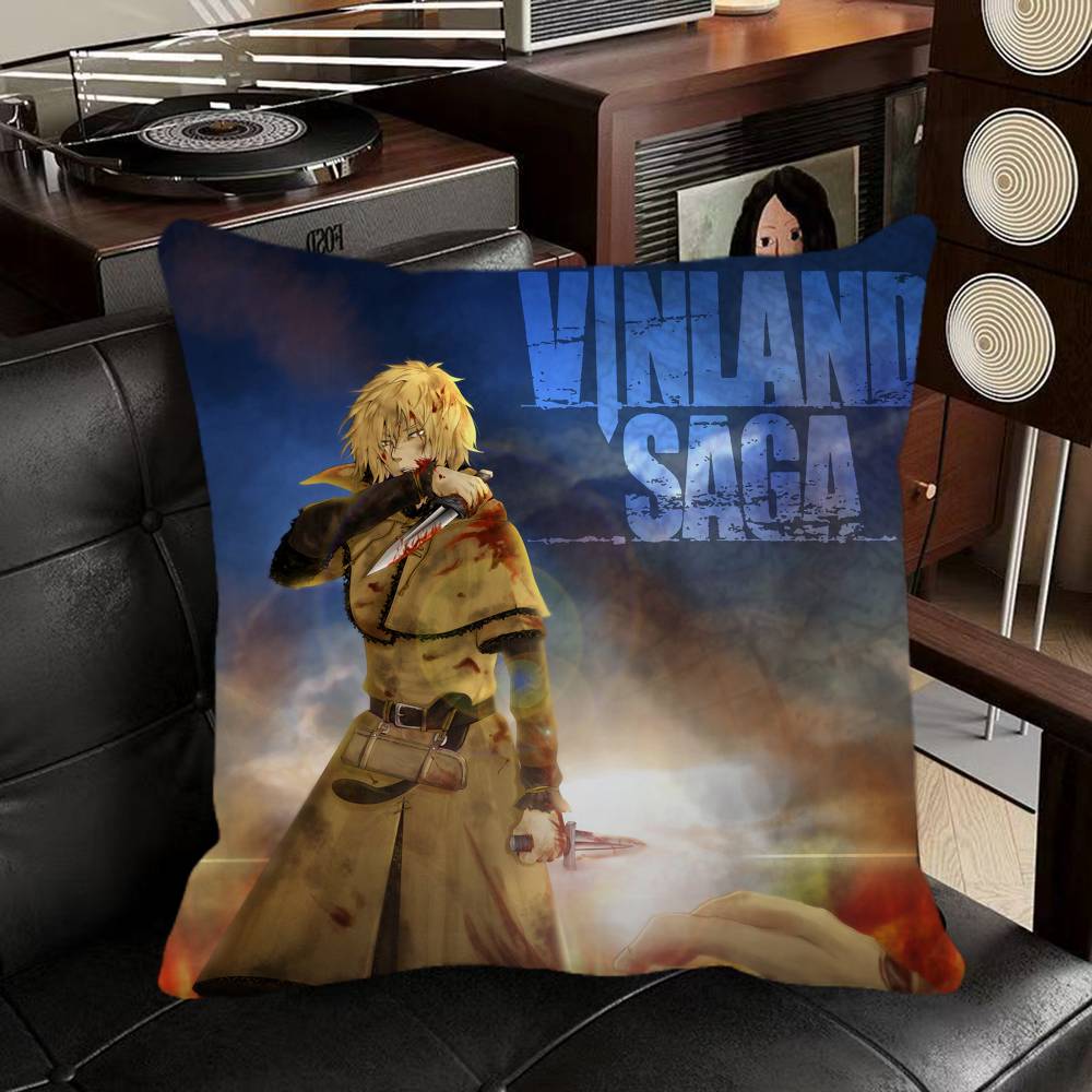 

Vinland Saga Anime Pillow Case Square Pillow Bedroom Sofa Leisure Comfort Cushion Car Home Decoration 16x16Inch