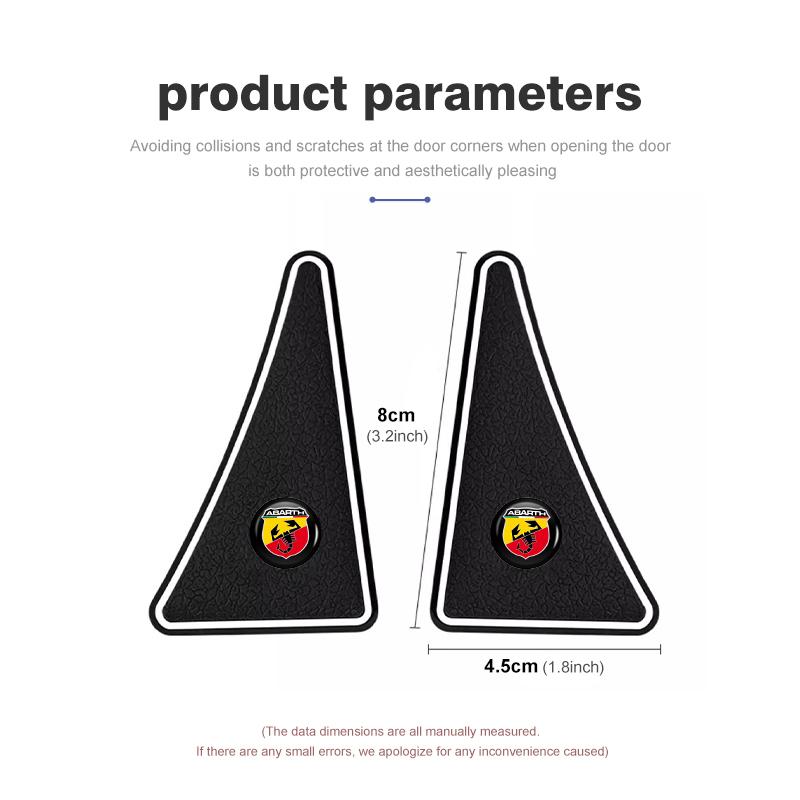 2pcs Car Door Corner Anti-Collision Protector Bumper Sticker For Abarth Freemont Strada 500x Grande Punto Ducato Stilo Palio