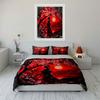 Japanese Style Sakura Sunset Decor Soft Comfortable Duvet Cover Bedding Set Included 1*Duvet Cover & 2*Pillowcases, Gift