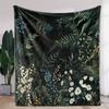 1Pc Custom Name Text Floral Forest Print Flannel Blanket Suitable for Living Room Bedroom Dormitorio Home Decor Wall Hanging