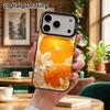 Phone Case: 2D Flat Design, Suitable for iPhone 18 17 16 15 14 13Pro In Color Silver Protective Case, Couple Style, Oranges and Orange Blossoms, Chris