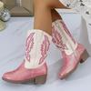Trendy Embroidered Zipper Boots Girls Non Slip Autumn Winter