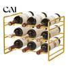 Stable Bottle Rack Iron Wine Rack, Curved Grooves, Countertop Cabinet Storage Shelf, Compact Kitchen Pantry Metal Holder, for Cupboard And Stand