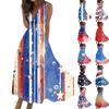 Sleeveless Maxi 4th of July Dress with Star Print Independence Day Dress for Women Casual Loose Fit Holiday Outfit