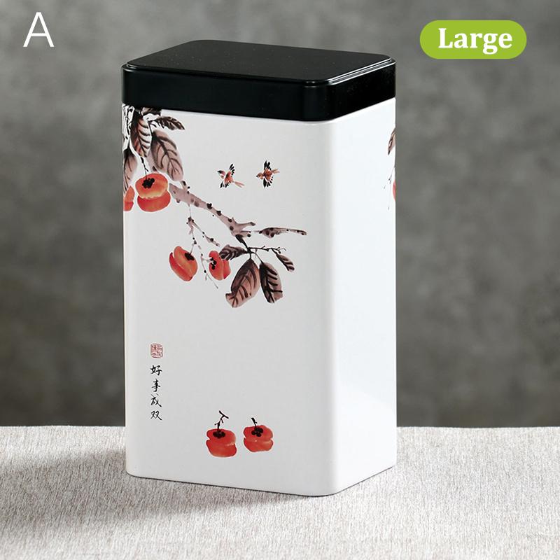 Tin Plate Storage Box Sealed Tea Caddy Small Square Coffee Jar Tea Leaves Container Cans Small Tinplate Spices Storage Boxes