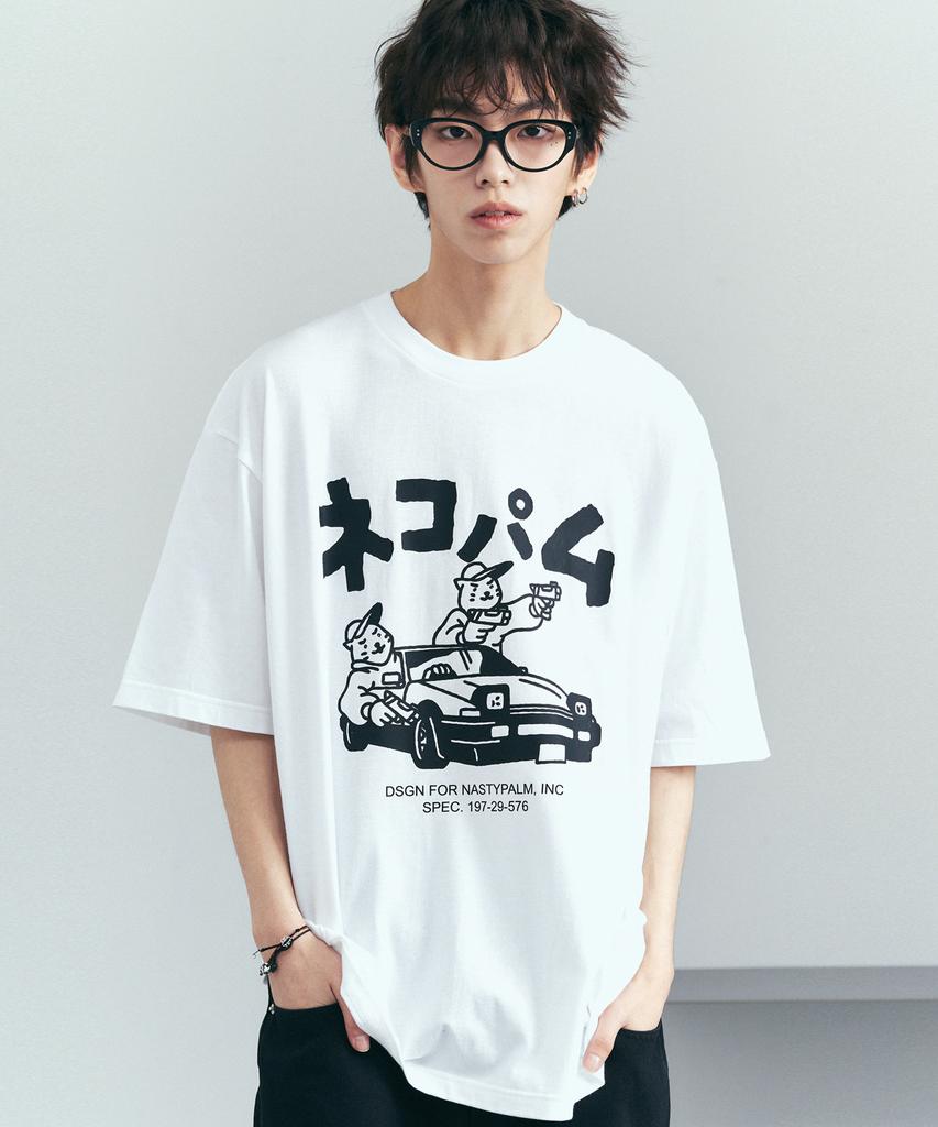 NP STUDIO Neko Palm Guys Oversized T-Shirt White