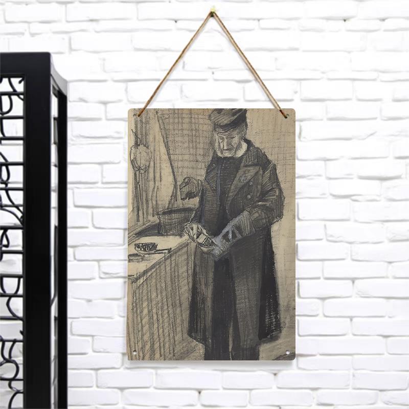 

Vintage Nautical Handpainted Captain Iron Painting Living Room Study Wall Decor Creative Home Hanging Ornament 7.9x11.8In(20x30cm)