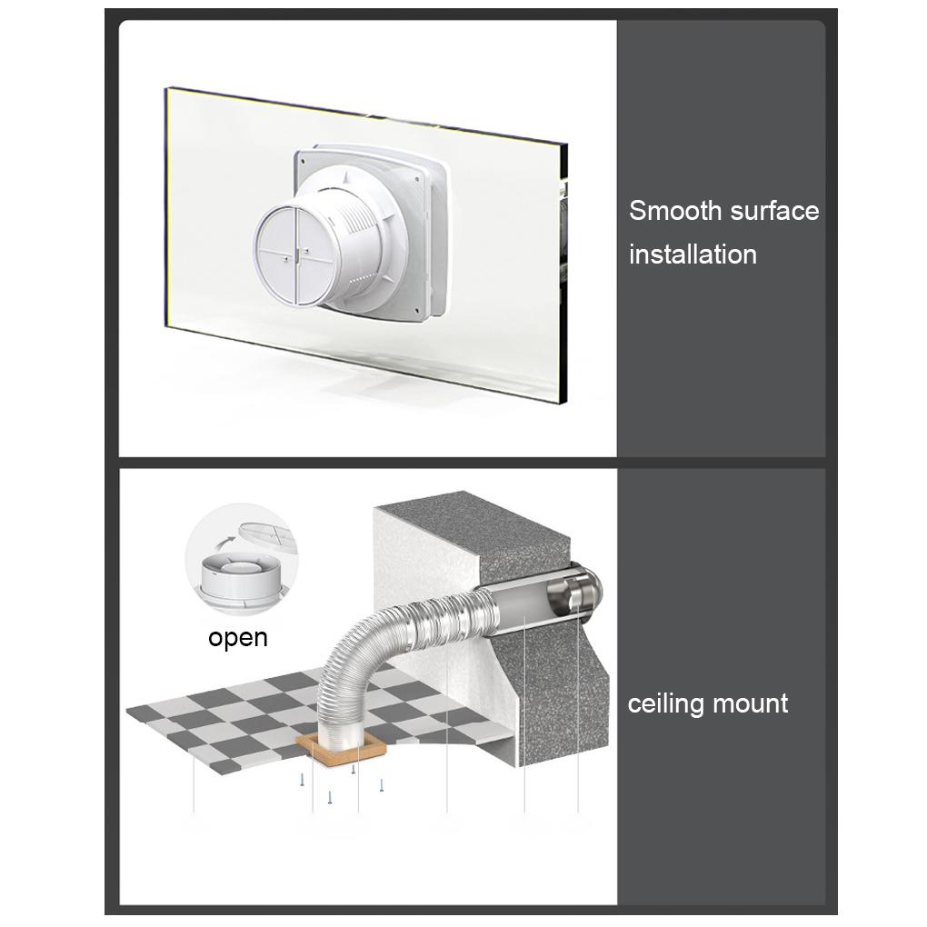 Bathroom Exhaust Fan 4 Inch Outlet Waterproof Air Window Wall Replaceable Improvement Vent Extractor Office