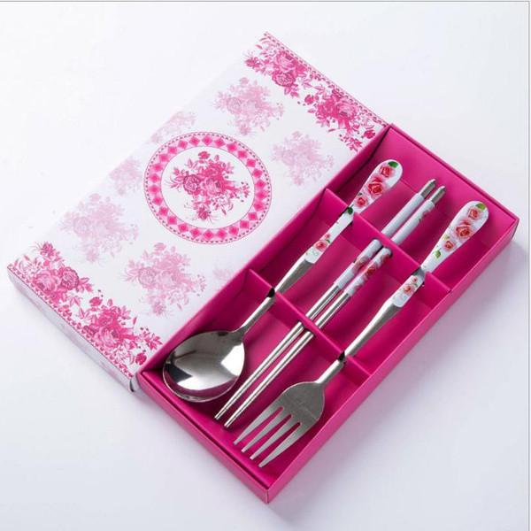 Příbory 3 ks Hůlky Lžíce Vidlička Sada nádobí Stolní nádobí Kuchyňské Jídelní Barové Potřeby