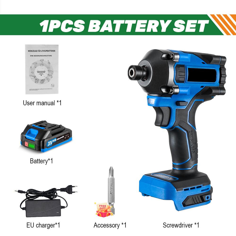 300N.m Brushless Electric Drill Screwdriver 1/4 Inch Cordless Handheld Electric Impact Wrench Portable Repair Power Tool