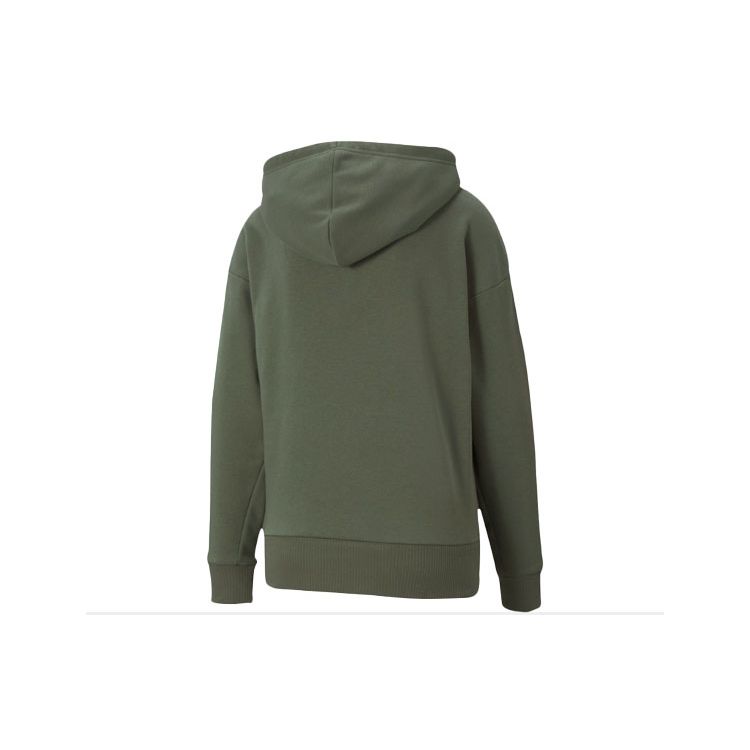 Puma Classics Logo Print Hoodie Women Tops Dark-Green 599197-64