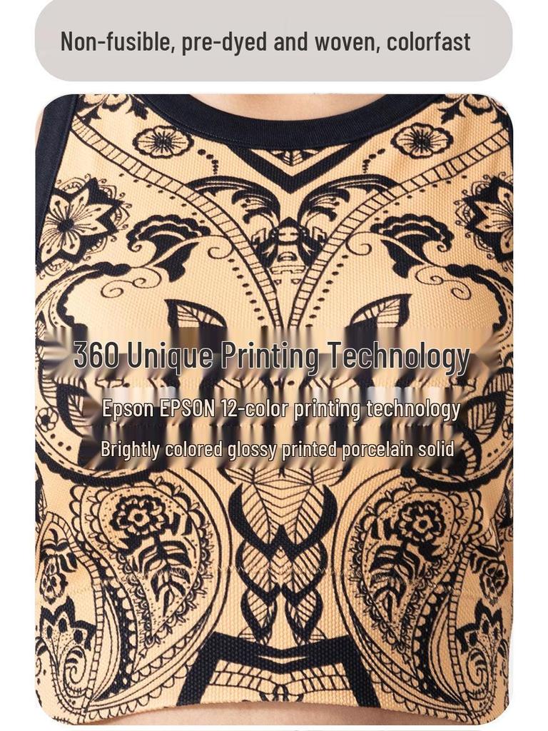 Damen Schnelltrocknendes Sporttop mit BH für Yoga, Laufen, Fitness, Tennis, Badminton - Bedrucktes Design