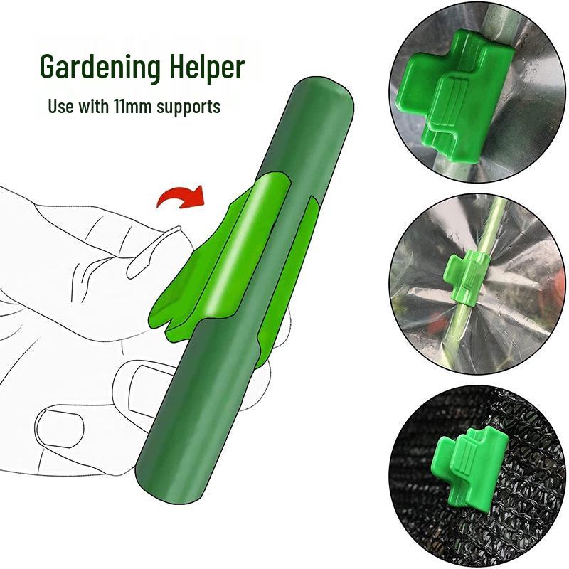 Greenhouse Film Fixing Clips – 11mm Horticultural Plastic Plant Buckle