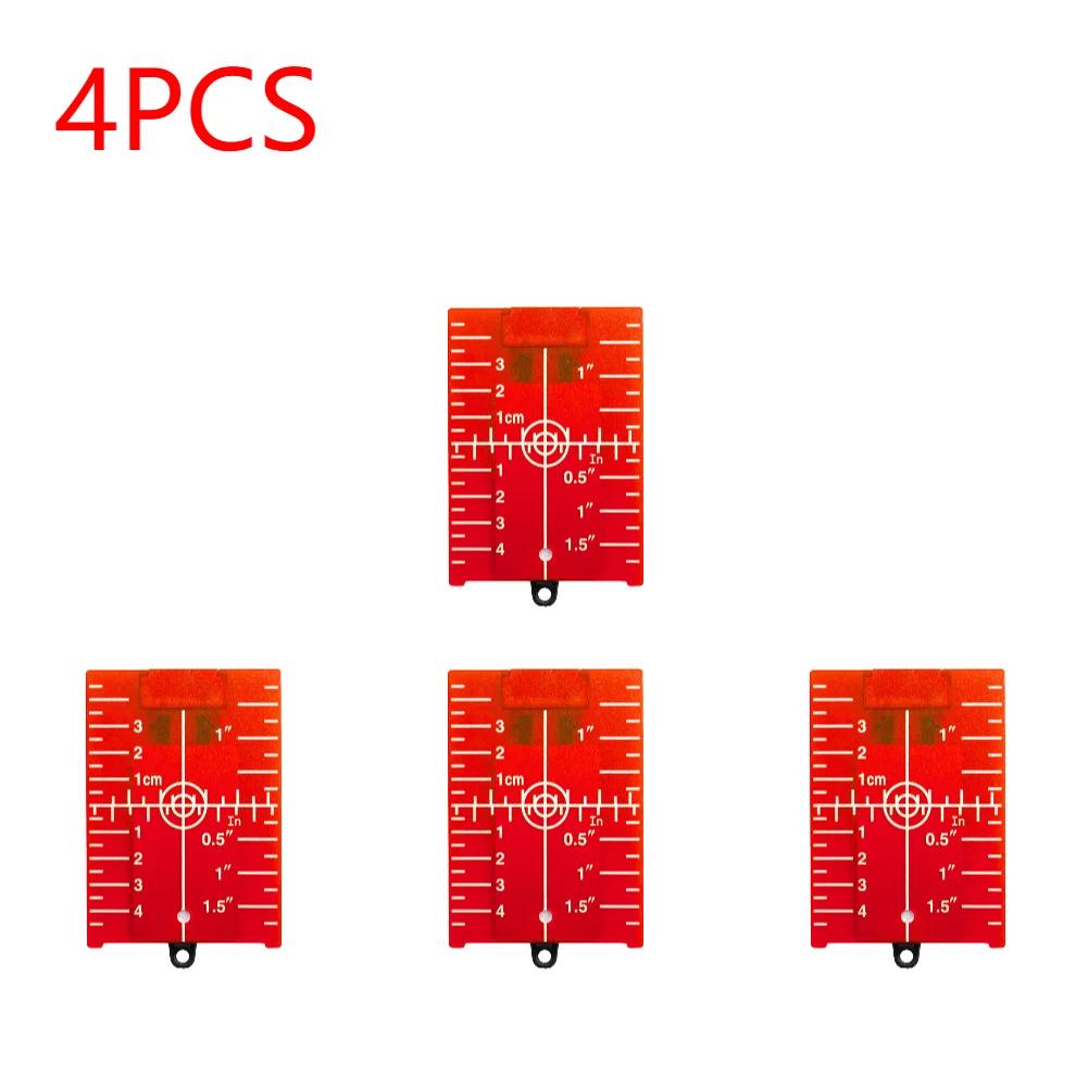 1-5Pcs Vertical/Horizontal Laser Level Target Card Red/Green Line Spot Enhancement Magnetic Inch/cm Leveling Board Tool Part