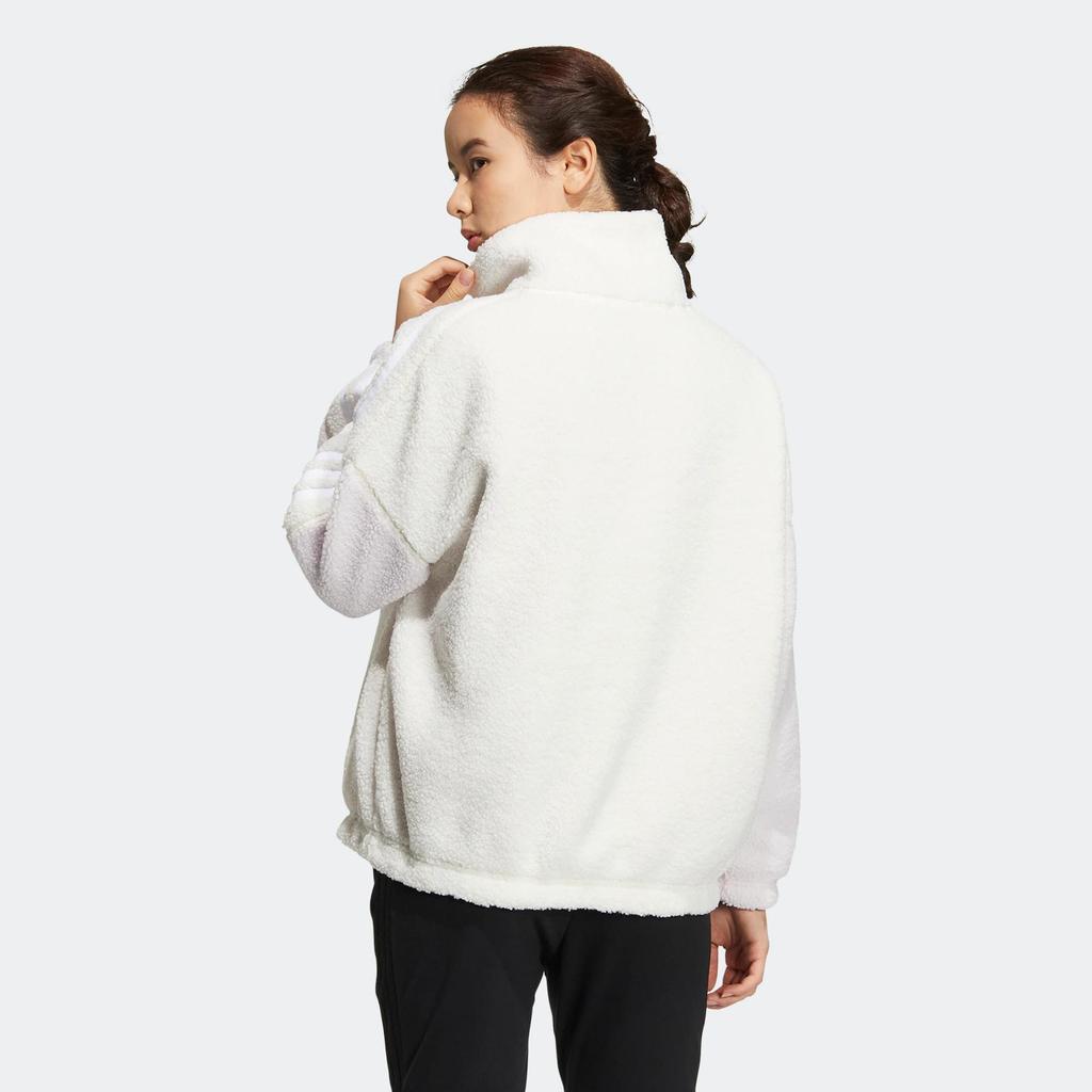 adidas Sportswear Metrevboa Reversible Sherpa Jacket Women White Pink HM7111