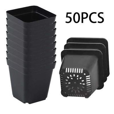 Macetas para plántulas, maceta cuadrada suave para plántulas con orificios de drenaje, macetas simples para plántulas de vivero para jardinería