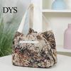 Fruit Container Lunch Bag Waterproof Stylish Floral Tote Portable Box Carrier for Women Commuting Picnic Camping Reusable