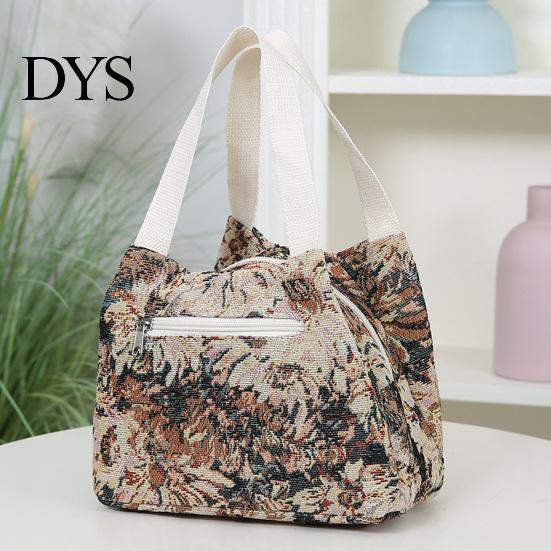 Fruit Container Lunch Bag Waterproof Stylish Floral Tote Portable Box Carrier for Women Commuting Picnic Camping Reusable
