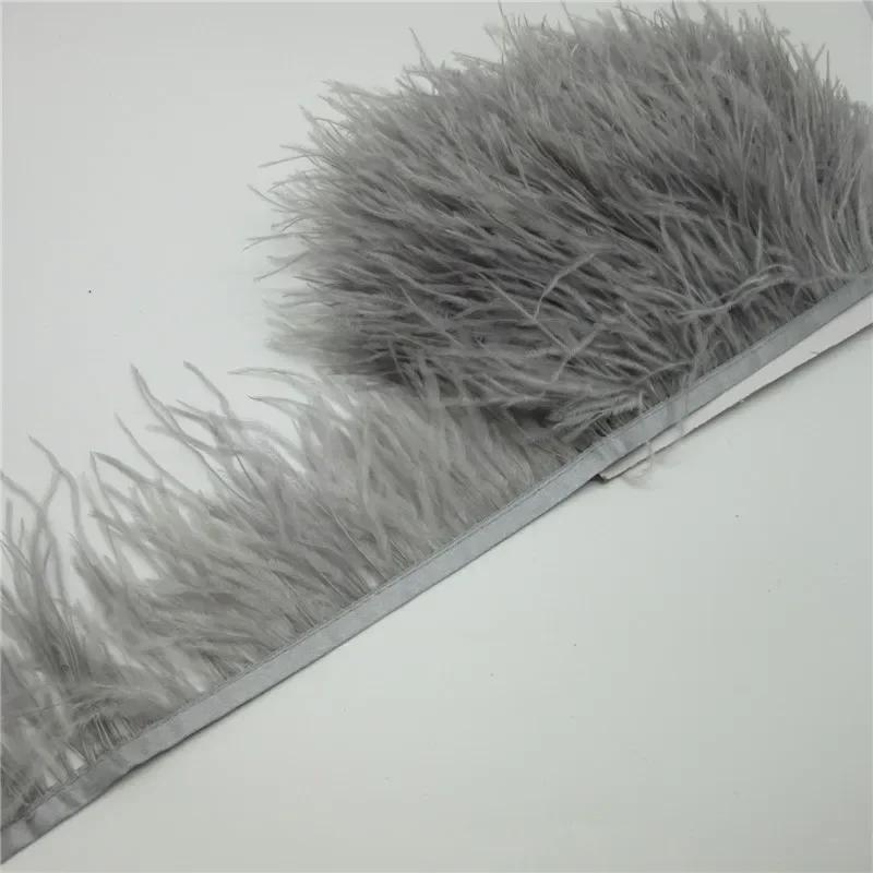 Feather1Meter Fluffy White Ostrich Feathers Trim Fringe 8-10cm Feather Ribbon for Wedding Party Sewing Dress Clothing Decoration Crafts