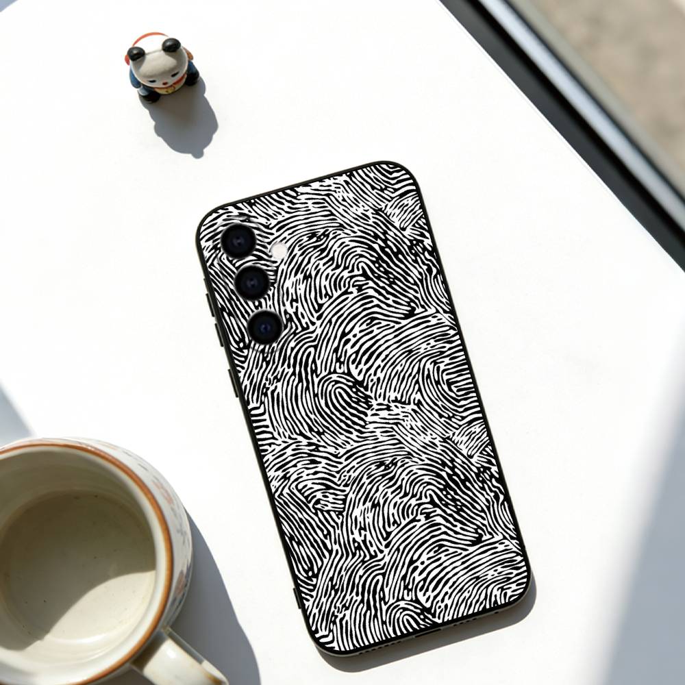 

Fingerprint pattern Phone Case Soft black For Samsung Galaxy A73,A72,A71,A70,A53,A52,A51 Samsung a70