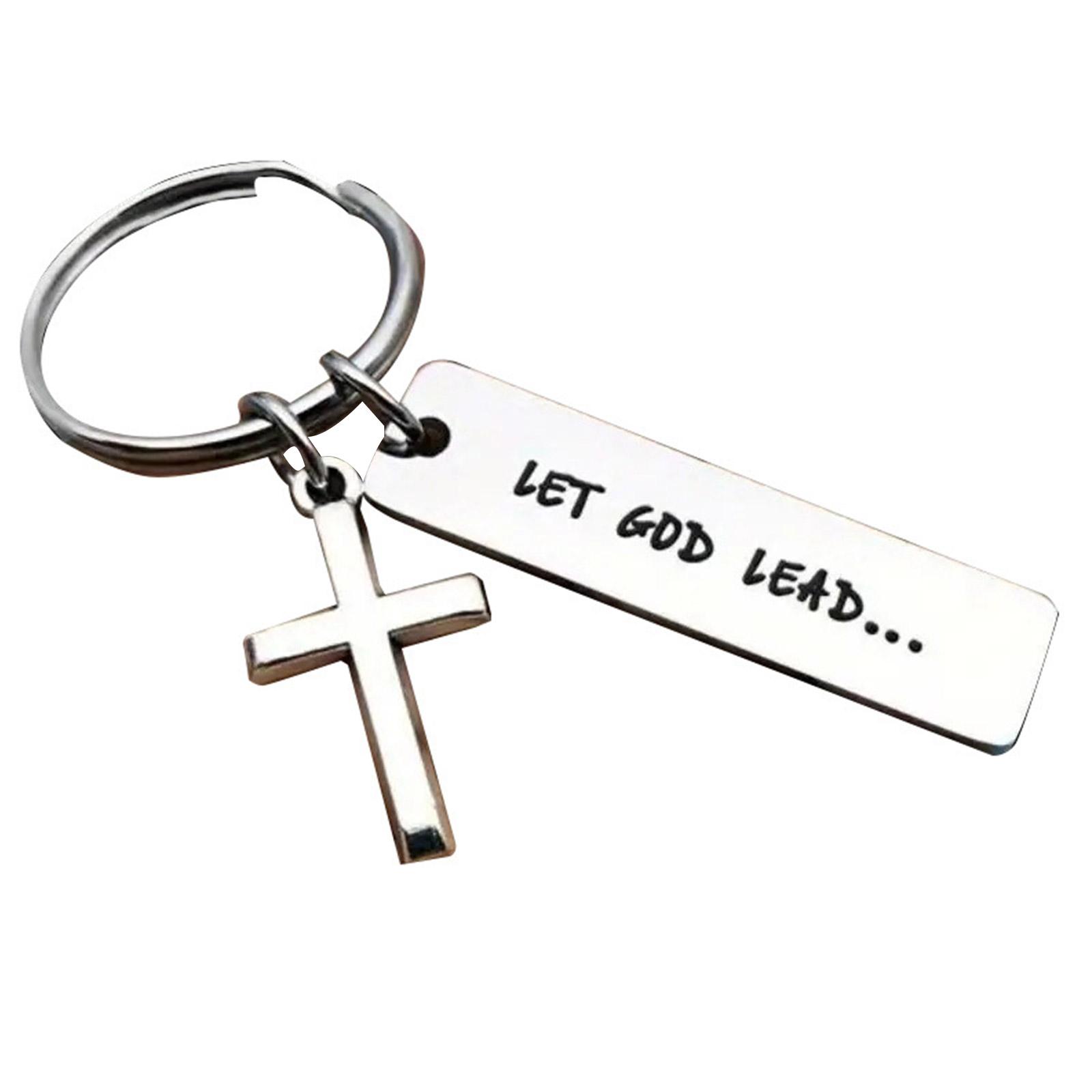 

Stainless Steel Cross Keychain Guidance Keychain Religious Key Rings Stylish Key Holder Bag Accessories for Believers