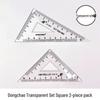 2-Piece Transparent 10cm Right Angle Triangle Ruler Set by Dongchao