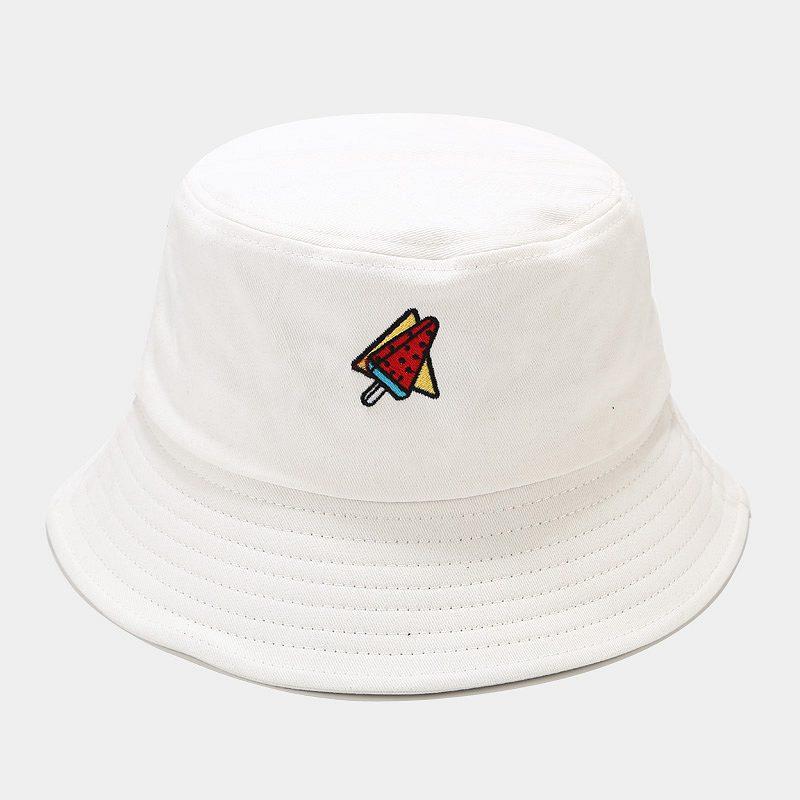 Panama Bucket Hat Fruit Strawberry Embroidered Fishing Cap Men Women Travel Beach Sun Hats
