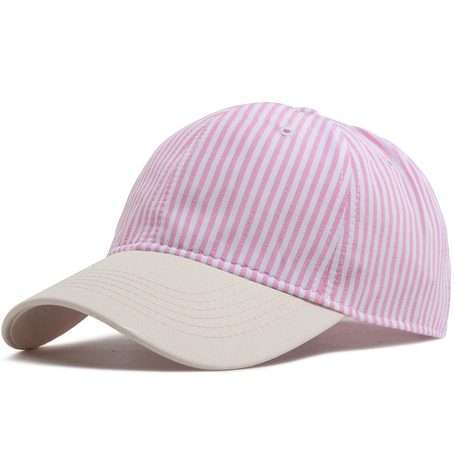 Modische Gestreifte Baseballkappe Für Männer Frauen Sommer Schirmmütze Dünn Atmungsaktiv Vintage Beige Schirm Freizeit Weiche Papa Mütze Snapback