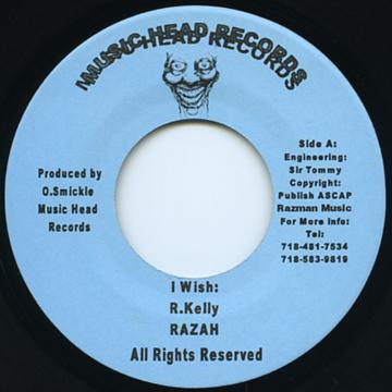 

7inch Record RAZAH - I Wish NONE Music Head Reco US Reggae, Ska & Dub Used