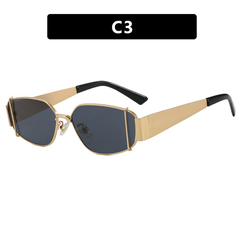 Women's sunglasses, square metal sunglasses, fashion sunglasses.