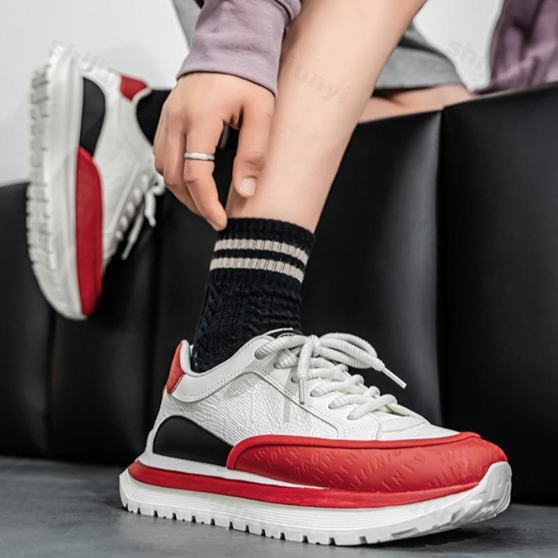 Fashion 2025 New Men's Shoes Spring Breathable Casual Sneakers Comfortable Versatile Thick Bottom Height Increasing Chunky Sports Shoes