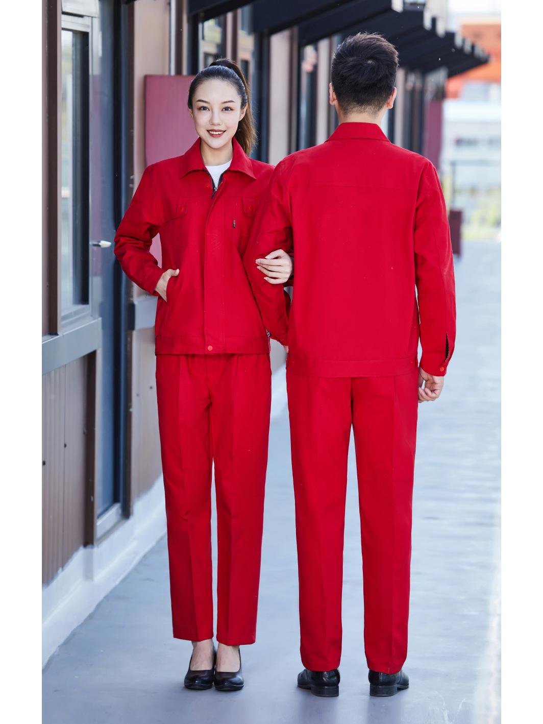 Мужской двухслойный рабочий костюм из чистого хлопка - однотонный, утолщенный костюм для сварки, угледобычи, осени и зимы. M