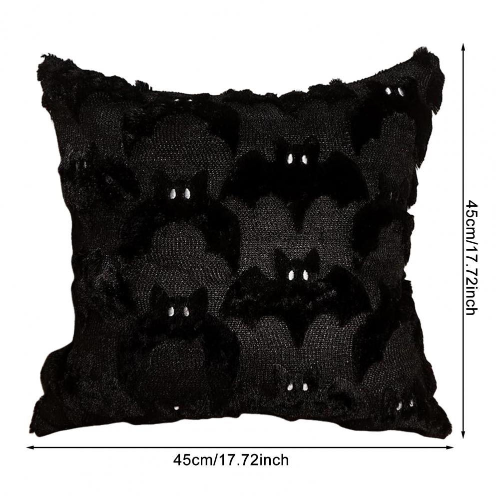 Easy To Use Pillow Cover Soft Plush Pillowcase Spooky Halloween Pillow Cover Set Ghost Bat Plush Throw Pillow for Home for Room