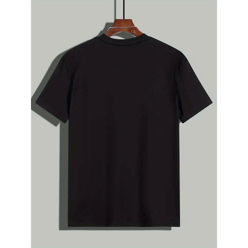 European sizes Boys & Girls Sea Animals Print Black T-Shirt - Short Sleeve Crew Neck Casual Knit Top with Marine Life Patterns