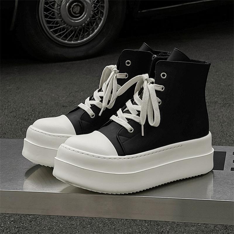 Fashion Leather Shoes For Man Platform Genuine Leather Big Size Shoes High Quality Designer Formal Platform Casual Shoes Outdoor