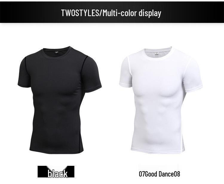 Men's Short Sleeve Compression Sports Top - Breathable, Quick-Dry Base Layer for Running and Basketball