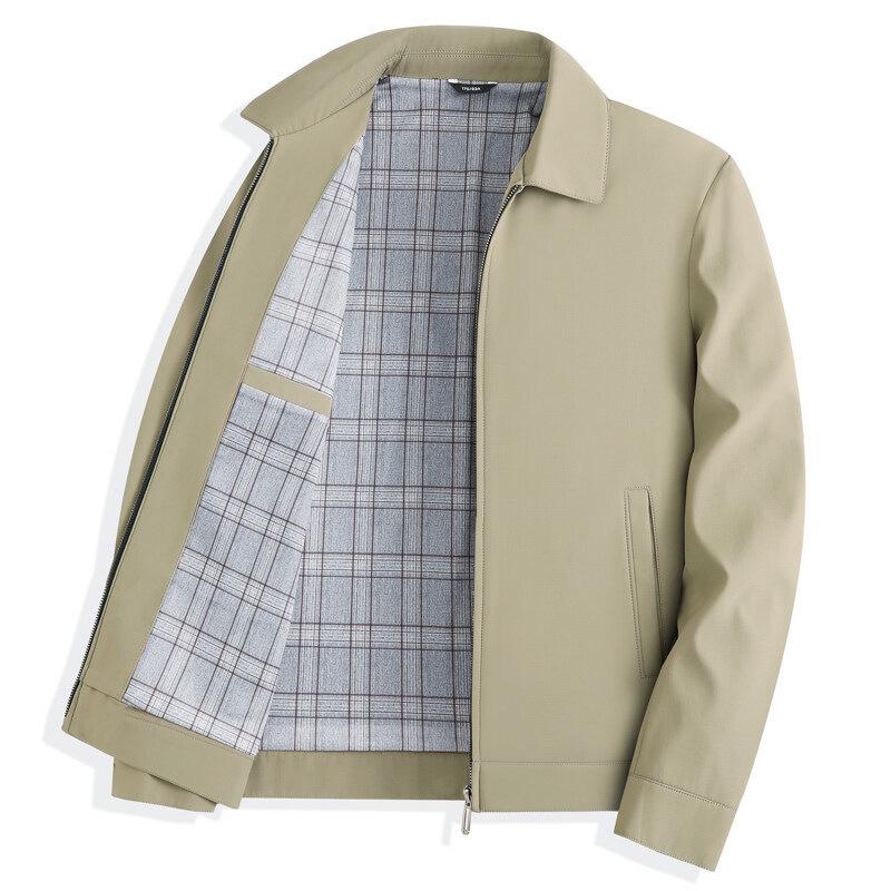 Popular Men's Spring Lapel Jacket for Middle-Aged & Elderly - Casual Dad's Coat for Civil Servants