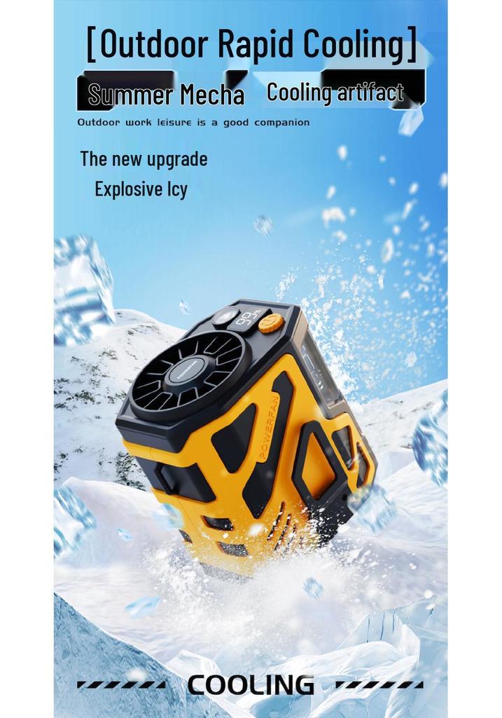 Portable Waist Clip-On Cooling Fan with Power Bank for Outdoor Use