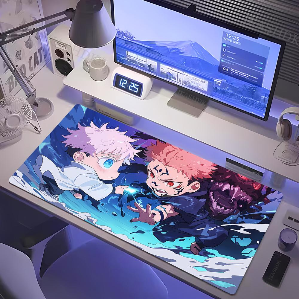 Großes Gaming-Mauspad Jujutsu Kaisen Mauspads Anime Gojo Satoru Schreibtischunterlage Gamer Firma Tastatur Mauspads Computerteppich
